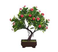 HCZKIUJY Arbre bonsaï Artificiel, Plante Artificielle, bonsaï oranger pêcher en Pot pour la décoration du Salon, Ensemble de Fleurs, Fausse Plante décorative (G)