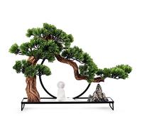 HCZKIUJY Arbre bonsaï Artificiel, Simulation de Bienvenue, pin Vert, bonsaï en Fer forgé, Art Japonais pour Salon, entrée, Faux bonsaï de Montagne, décoration intérieure, Ornements, FA(A)