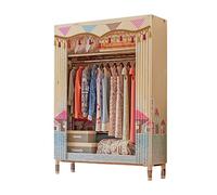 HCZKIUJY Armoire portable en toile, pliable, organiseur de rangement pour chambre à coucher, armoire en tissu avec rail de suspension, E-84 x 46 x 172 cm