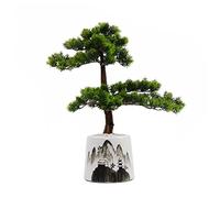 HCZKIUJY Bonsaï Artificiel, Bonsaï Artificiel Vert, Bonsaï de Bienvenue en pin, Décoration d'intérieur pour Salon ou Bureau, Grand Arbre Artificiel Vert en Pot avec Vase en céramique,