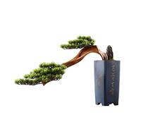 HCZKIUJY Bonsaï Artificiel, Grand bonsaï Vert Artificiel, pin de Bienvenue, décoration pour la Maison et Le Salon, Plante Artificielle en Pot avec Vase en céramique, Fausse Plante déco