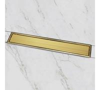 HCZKIUJY Drain de Sol de Salle de Bain en Acier Inoxydable 304 brossé Or Rose, Cache Amovible, 600 mm de Long, Joint d'étanchéité RG (BG Gravity Seal)