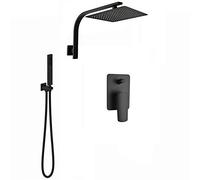 HCZKIUJY Ensemble de robinet de douche mural dissimulé à 2 fonctions avec pommeau de douche à effet pluie, douchette à main (20,3 cm)