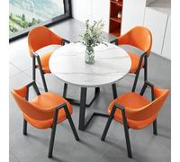 HCZKIUJY Ensemble table et chaise pour salle de réception, club, petite table de négociation pour 4, table de négociation, 1 table et 4 chaises, économise de l'espace, 80 cm