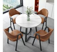 HCZKIUJY Ensemble table et chaise pour salle de réception, club, petite table de négociation pour 4, table de négociation, 1 table et 4 chaises, économise de l'espace, 80 cm