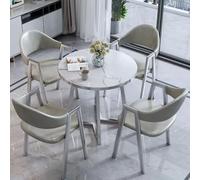 HCZKIUJY Ensemble table et chaises de bureau, table et chaises de salle de réception, table basse avec 4 chaises à dossier haut en cuir PU, pour la maison, la cuisine, le bureau