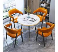 HCZKIUJY Ensemble table et chaises de salle de réception de bureau, table et chaises de négociation, table de conférence ronde pour 4, 1 table et 4 chaises pour hôtel, hall d'entrée, café