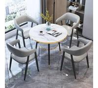 HCZKIUJY Ensemble table et chaises de salle de réception de bureau, table et chaises de négociation, table de conférence ronde pour 4, 1 table et 4 chaises pour hôtel, hall d'entrée, café