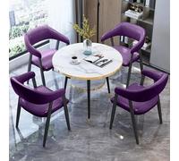 HCZKIUJY Ensemble table et chaises de salle de réception de bureau, table et chaises de négociation, table de conférence ronde pour 4, 1 table et 4 chaises pour hôtel, hall d'entrée, café