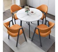 HCZKIUJY Ensemble table et chaises rondes de réception de bureau, petite table de négociation de salle de conférence, table ronde et chaise longue, 1 table et 4 chaises, pour appartement familial