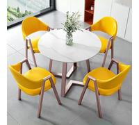HCZKIUJY Ensemble table ronde et chaise de bureau stable et solide - Petite table de négociation et chaise - Bureau à domicile - Table de salle de conférence - Base en métal audacieux