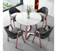 HCZKIUJY Ensemble table ronde et chaise de bureau stable et solide - Petite table de négociation et chaise - Bureau à domicile - Table de salle de conférence - Base en métal audacieux