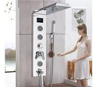 HCZKIUJY Ensembles de robinets de Douche muraux pour Salle de Bain, Panneau de Douche à Effet Pluie, Colonne, mitigeur de Baignoire et de Douche, mitigeurs de Douche, Jets de Massage, Robin