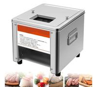 HCZKIUJY Machine à découper la Viande électrique Commerciale, 850 W, en Acier Inoxydable, pour trancher, Couper en Cubes et effilocher Le bœuf, Le Poulet, Le Poisson et Les légumes (3.5mm)