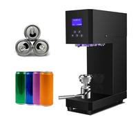 HCZKIUJY Machine de scellage de canettes Commerciale, scelleuse de canettes de Soda réglable avec Affichage LED pour Bouteilles de thé au Lait et de Boissons, idéale pour Les Bars(White)