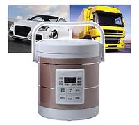 HCZKIUJY Mini cuiseur à Riz 12 V 24 V, Chauffe-Plats électrique 1,2 L, cuiseur Vapeur pour Voiture, Camion, Soupe et Porridge (A)