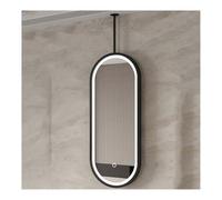 HCZKIUJY Miroir de Salle de Bain Ovale Double Face avec éclairage LED, 3 Couleurs et Rotation à 360°, idéal pour Les entrées, Les dressings et Les Maisons (Black-40x70cm)