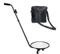 HCZKIUJY Miroir d'inspection sous véhicule, Miroir de sécurité grossissant avec poignée télescopique, réglage d'angle, Miroir de Recherche Convexe avec roulettes et lumière LED pour Le