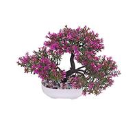 HCZKIUJY Plantes artificielles, bonsaï Artificiel, Petit Arbre simulé en Pot avec Pierres, Fausses Fleurs, décoration de Bureau, décoration de Jardin, Plantes artificielles décoratives(H)