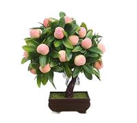 HCZKIUJY Plantes artificielles, bonsaï, oranger, pêcher, Arbre fruitier en Pot pour la décoration du Salon, Ensemble de Fleurs artificielles (Grey)
