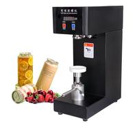 HCZKIUJY Scelleuse de canettes Professionnelle, Machine à sceller Les canettes de Soda avec Compteur Intelligent et Affichage LED, Hauteur réglable pour la Maison et Les cafés (Black)