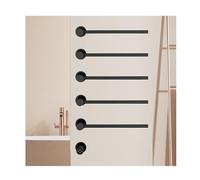 HCZKIUJY Sèche-Serviettes pour Salle de Bain, Porte-Serviettes Chauffant avec minuterie Tactile Intelligente, étendoir Chauffant Mural en Laiton chromé, 3 Barres (Black-05 Rods)