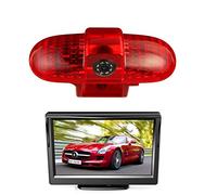 HD 720p Caméras de recul en 3ème feu Stop IN ble de 10m + Stand-Alone Moniteur 10,9cm (4,3 Pouces) pour Transporter Trafic Opel Combo Vauxhall Vivaro Primastar Fiat Talento 2001-2014