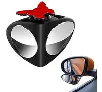 HD Car Blind Spot Elimination Mirror, Dual-View Auxiliary Mirrors, 360° Rotatable Rain/Fog Resistant Blind Spot Mirrors, For SUV,Truck And RV (Black-Left)