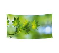 Hd Green Nature Printing Lot de 1 bannière pour Halloween, décoration intérieure ou extérieure, résistante aux UV avec trous métalliques