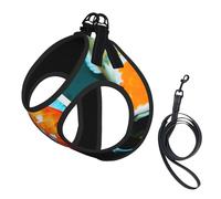 Hd Harnais pour chien Imprimé Poisson Koï japonais pour chiens de petite et moyenne taille, parfait pour les aventures en plein air
