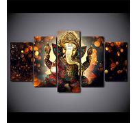 HD imprimé 5 pièces Toile Art Dieu Hindou Ganesha éléphant Peinture Hindou-Dieu-Toile Art Toile + Dieu Hindou Ganesha éléphant + Dieu Hindou Ganesha éléphant