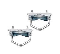 HD-Line Bride-110mm Bride d'Etrier avec Mâchoire pour Fixation de Parabole et d'Antenne sur Mât, Gris, Set de 2 Pièces