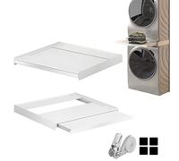 Hd-Line Cadre intermédiaire universel - Pour machine à laver et sèche-linge, avec compartiment extractible, amortissant les vibrations et anti-basculement Dimensions (60 x 60 x 6,8 cm, jusqu'à 15 kg)