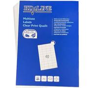 Hd-line Lot de 100 feuilles d'étiquettes universelles - 52,5 x 29,7 mm - 4000 étiquettes autocollantes imprimables mates - Papier vierge - 40 étiquettes par feuille A4 - Blanc