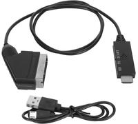 HD Multimedia Interface SCART Converter,HD Digital Video to Analog Video et L/R Adapter Support DVI,pour CRT/VHS/DVD CVBS Play