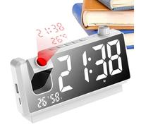 HD Projection Clock - Smart Digital Alarm Clock, Rotating Time Projector, LED Display with Adjustable Projection Angle, Contemporary Desk and Nightstand Accessory, Bedroom Modern Clocks for Home Use