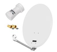 HD Satellite numérique 60 cm Alu Miroir Bol tête LNB Quad 4 Sorties pour la réception de DVB-S/S2 Full HD 3D 4 K Ultra HD (UHD) signaux + fiche gratuites en kit