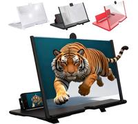 HD Screen Magnifier for Phone with Foldable Holder Stand, Non-Slip Design and Lightweight,Foldable Phone Stand with Screen Amplifier for Videos and Gaming, Compatible with All Phones Amplifier (Black)