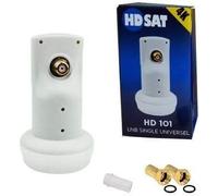 HD101 LNB Single Tête Parabole Universelle Full HD 4K Gain 65dB France Astra EUTELSAT