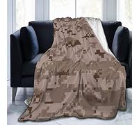 Hdadwy Desert Army Camouflage Flanelle Polaire Couvertures pour Lit Canapé Chambre Maison Couverture Douce Chaude Toute Saison Jeter Couverture en Peluche 80 "x 60"