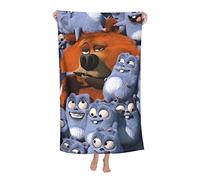 Hdadwy Grizzy et Les Lemmings Serviette de Bain Tabodi Serviettes de Plage à séchage Rapide Gant de Toilette Doux Absorbant ou Yoga Spa Sport Bain Piscine Camping Piscine 32 x 52 Pouces