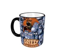 Hdadwy Grizzy et les Lemmings Tasse Drôle en Céramique - Café, Thé, Lait, Eau - Nouveauté Cadeau pour Bureau et Maison