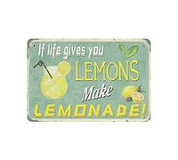 Hdadwy Plaque en métal vintage avec inscription « If Life Gives You Lemons Make Lemonade » - Décoration murale pour cuisine ou garage - 20,3 x 30,5 cm