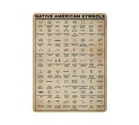 Hdadwy Symboles amérindiens signe d'étain Plaque en métal Art suspendu peinture en fer rétro maison cuisine jardin Garage décoration murale 16 "X12