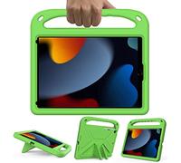 HDAKDDHG Étui pour iPad 9e/8e/7e génération, étui pour iPad 10.2 pour enfants, étui de protection antichoc pour tablette 10,2" 2021/2020/2019 avec porte-crayon et poignée de support, vert