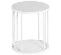 HDANI Tabouret en Rond Bois pour Enfants et Adultes,Petit Marchepied,Antidérapant,Adapté à la Cuisine,à la Salle de Bain,et à la Chambre à Coucher,30×30×34cm (Blanc, 30×30×34cm)