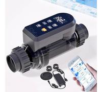 HDaspijh GéNéRateur De Chlore Au Sel, SystèMe De Chloration d'eau SaléE pour Piscines, Wi-FI IntéGré Et TéLéCommande par Application, éLectrolyseur Au Sel avec Panneau NuméRique Intelligent,25g/h