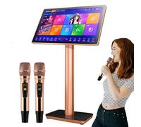 HDaspijh Machine De Karaoké avec Microphones sans Fil, éCran Tactile Capacitif Haute DéFinition 4K 19,5/22 Pouces, 27 Langues, ContrôLe par Application Mobile, pour Bar, Maison, FêTe,19.5inch-3TB