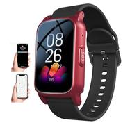 HDaspijh Montre Connectée pour Personnes âgées avec Détection De Chute,Appel Sos,Appels Vidéo,Suivi De Santé,étanchéité Ip67,GPS Intégré,pour Les Personnes Atteintes De Démence Ou D'autisme Red