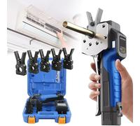 HDaspijh Outil D'évasement éLectrique avec Pinces 5/8/9, 1/4" - 3/4" 45° Outil D'évasement Excentrique en Cuivre Jauge D'évasement Havc, pour Tubes en Cuivre/Aluminium, 2200 Mah,5Chucks